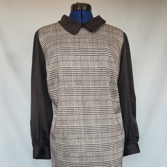 Tommy Hilfiger Woman's Houndstooth Peter Pan Collar Dress - Picture 2 of 5